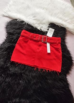 Join life & bershka мини юбка деним с поясом