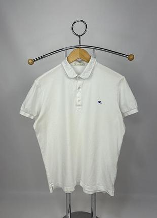 Etro milano luxury polo white made in italy premium casual футболка поло