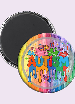 Магніт на холодильник autism asd | у мене аутизм рас 01