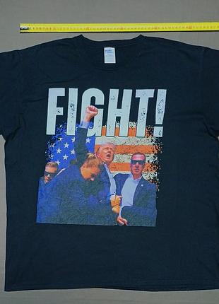 Плечі 55 см port company 
size  2xl trump fight ! чорна футболка