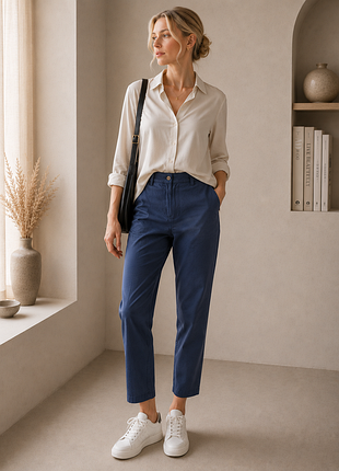 Брендовые коттоновые брюки-чиносы max mara