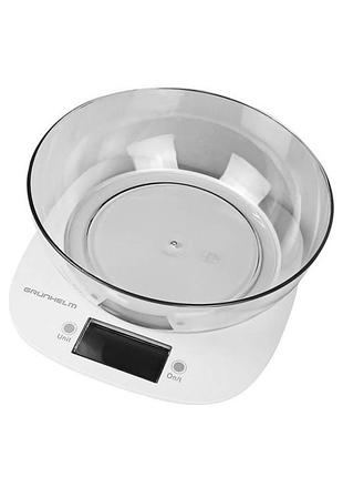 Весы кухонные grunhelm kes-1pw до 5 кг белый