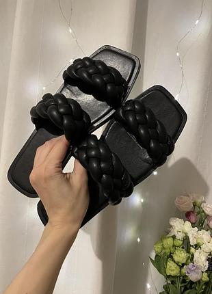 H&m босоніжки чорні шльопанці