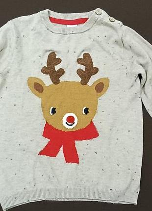 Новогодний свитер h&amp;m с оленем 92 размер