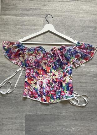 Новий корсет весняний літній в квітковий принт жіночий
