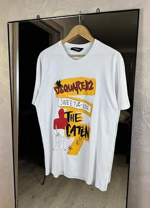 Футболка dsquared2 з преміальної бавовни з яскравим арт-принтом