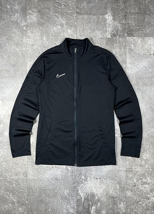 Спортивна кофта nike найк dri-fit slim fit олімпійка чоловіча чорна зіп худі світшот куртка спортивка розмір m-l оригінал в ідеалі мастерка заміри
