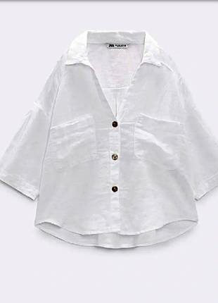 Льняная рубашка zara