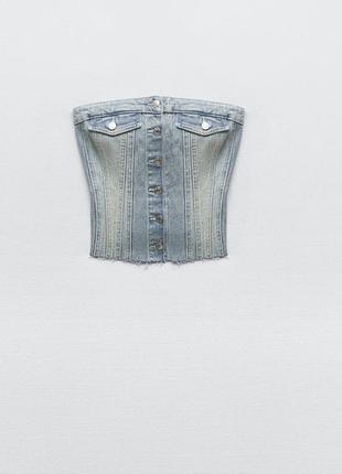 Жіночий джинсовий корсет топ від zara
