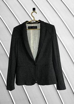 Жіночий графітовий піджак zara m оригінал сірий блейзер жакет залізна фурнітура класичний піджак з кишенями м'який бренд зара стан як новий 38 40