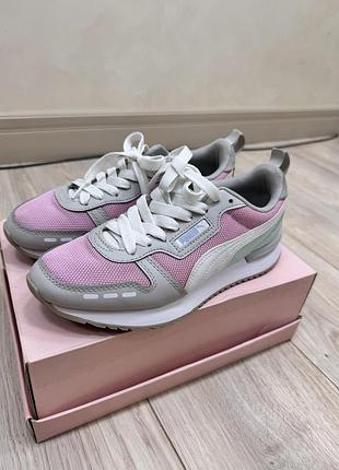 Кросівки  puma сірі рожеві мятні