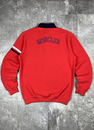 Чоловіча кофта поло moncler монклер оригінал розмір xl-l світшот пуловер лонгслів светр на гудзиках червоний туреччина одяг брендовий поло стан ідеал