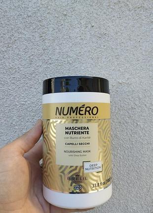 Питательная маска для волос brelil numero nourishing mask с маслом ши и авокадо 1000 мл