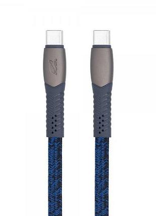 Кабель usb 2.0, ps6105 bl12, type-c/type-c, 3а, 60вт, синій