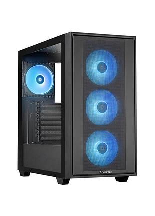 Корпус chieftec gaming hunter 3, без бп, 2xusb3.0, 1xusb3.2 gen2 type-c, 4x120мм argb, vga 425мм, lcs ready, tg side panel, eatx,