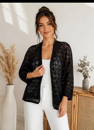 Красивый ажурный кардиган болеро peacoks
