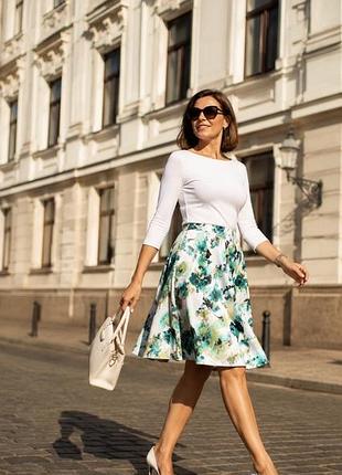 Edinburgh woollen mill нова жіноча спідниця в біло бірюзовий кольорах великий розмір 18 3xl а силует
