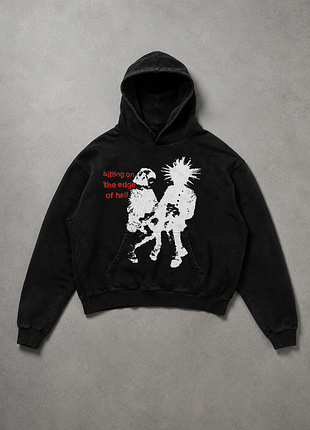 Оверсайз худі в стилі y2k, чорний, xs / s / m / l / xl / xxl
