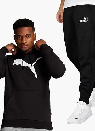 Спортивный костюм мужской| puma big cat logo hoodie black| 672712-01_586714-01