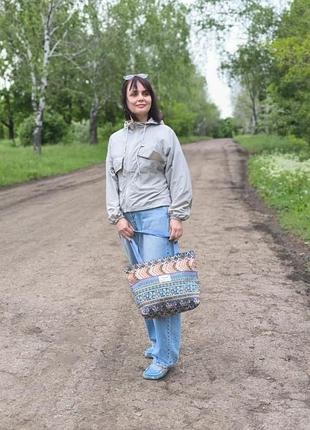 Містка сумочка з етнічним принтом 4