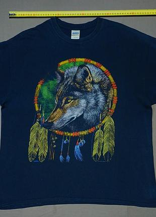 Плечи 59 см gildan size xl синяя футболка волк