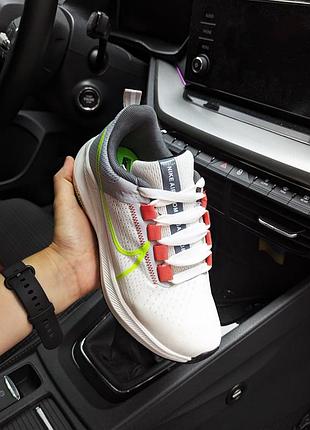 Кроссовки nike zoom белые/серые/салатовые