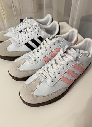 Жіночі кросівки adidas samba 39-40 розмір рожеві білі