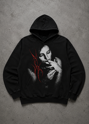 Оверсайз худі в стилі y2k, чорний, xs / s / m / l / xl / xxl