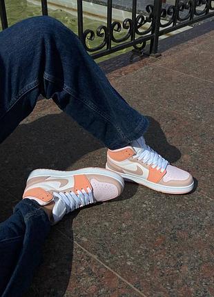 Nike air jordan 1 retro high orange white beige