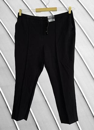 Женские черные брюки slim f&amp;f 18 xl 2xl оригинал классические зауженные брюки стрейчевые высокая посадка френдф новые с биркой 52 54 большой размер батал