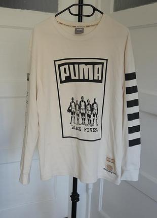 Puma black fives лонгслив, кремовый
