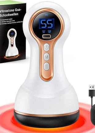 Мини-массажер vibrastone neuropathy gua 3.0 ударно-волновой терапии с 30-кратным виброразигревом белый