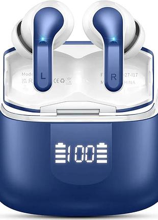 Бездротові вакуумні навушники ordtop 4 мікрофони з шумозаглушенням, bluetooth 5.4, usb-c, глибокі баси