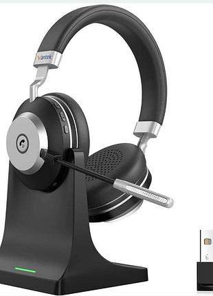 Беспроводная гарнитура wantek wk882mbtc с микрофоном usb bluetooth 45ч работы шумоподавления черная