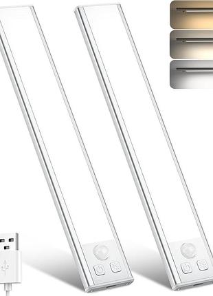 Led светильники 22,5см (2шт) магнитные светодиодные с датчиком движения