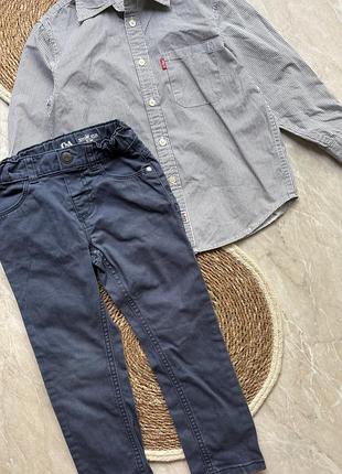 Збірний комплект сорочка в смужку від levi’s та штани від c&a на хлопчика 4 років