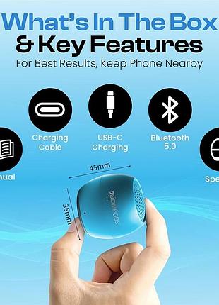 Беспроводная водонепроницаемая колонка boompods zero talk mini с поддержкой bluetooth и встроенной amazon alexa