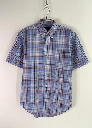 Ralph lauren checked multicolor plaid classic fit short sleeve shirt s size