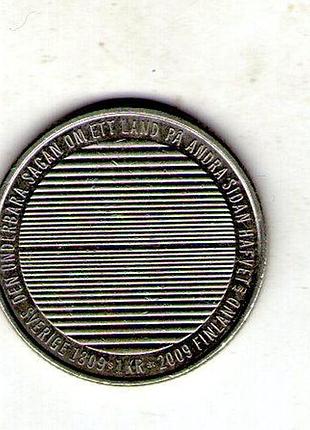 Швеция ø король карл xvi густав 1 крона, 2009 200-летия разъединения финляндии и швеции медно-никелевый сплав, 7g, ø 25mm no2782