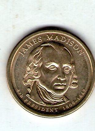 Сша 1 долларов, 2007 4-й президент сша - джеймс мэдисон (1809-1817) no2773