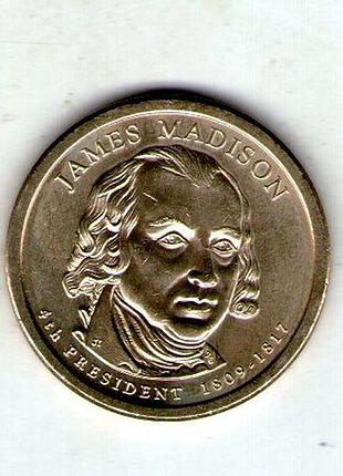 Сша 1 долар, 2007 4-й президент сша - джеймс медісон (1809-1817) №3322