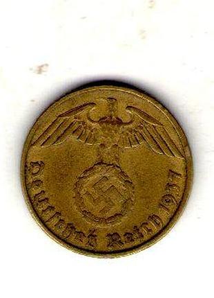 Германия - третий тренер 5 парксфенигов, 1937 год алюминий-бронза, 2.5g, ø 18mm no1917