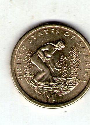 Сша 1 долларов, 2009 три сестры медь с марганцево-латунным покрытием, 8.1g, ø 26.5mm no2945