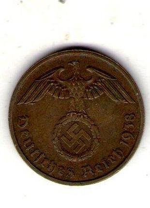 Германия - третий паркс-2 парксфенига, 1938 год бронза, 3.34g, ø 20mm no1966