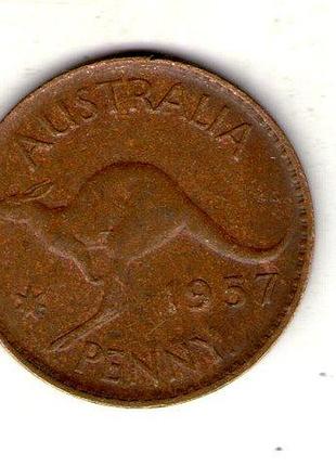 Австралия ø король елизавета 1 пенни, 1957 год бронза, 9.4g, ø 31mm no2454