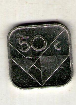 Аруба 50центная, 2009 год сталь с никелевым покрытием, 5g, ø 20mm no3091