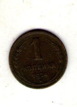 Ссср гусeldie corder 1 копейка, 1924 год медь, 3.27g, ø 21.3mm no3196