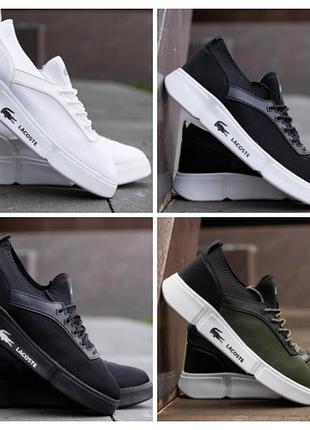 Кеды кроссовки lacoste белые черные