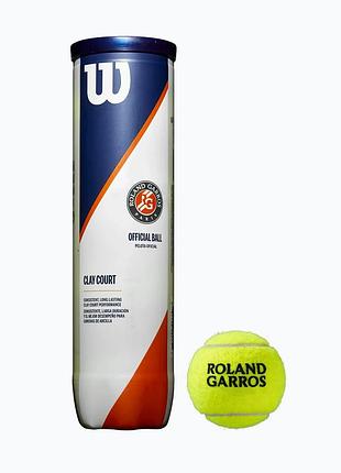 Мячи теннисные для грунта wilson roland garros clay ct 4 ball wrt125000 (4 шт.)