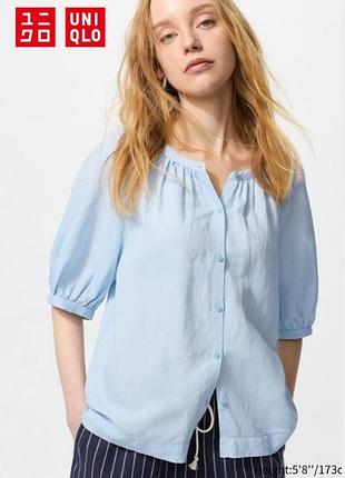 Блузка з суміші льону uniqlo